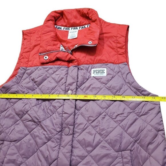 PINK Victoria's Secret Red and Purple Quilted Vest - Picture 5 of 9